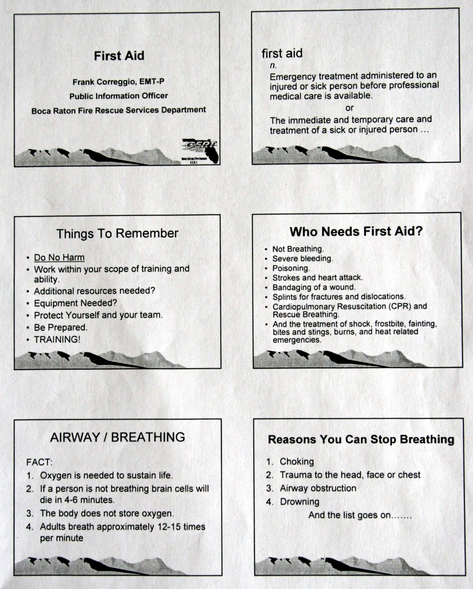 First Aid Page 1